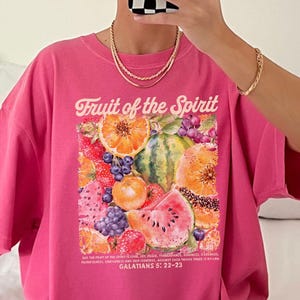 Retro Fruit of the Spirit Shirt Comfort Colors Retro Christian Tshirts, Bible Verse shirt, women&#39;s faith sweatshirt, Bible shirts for women