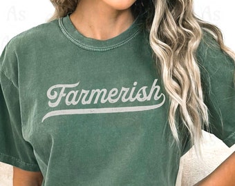 Farmerish T-Shirt - Grunge Distressed Style - Moss Green Tee