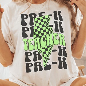 Retro Pre-K Teacher shirt, Pre School TShirt, Teaching Team T Shirt, Squad Crew Pre-K Teacher Tee, Retro Teaching Team Checkered 90s shirt