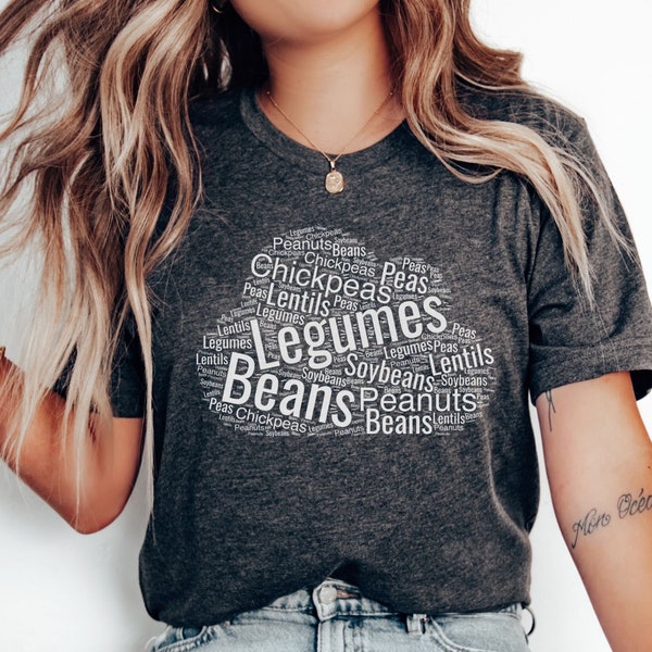 Legumes word cloud tshirt soybeans beans lentils chickpea shirt for food lover plant-based food lover gift vegetables tshirt legumes shirt