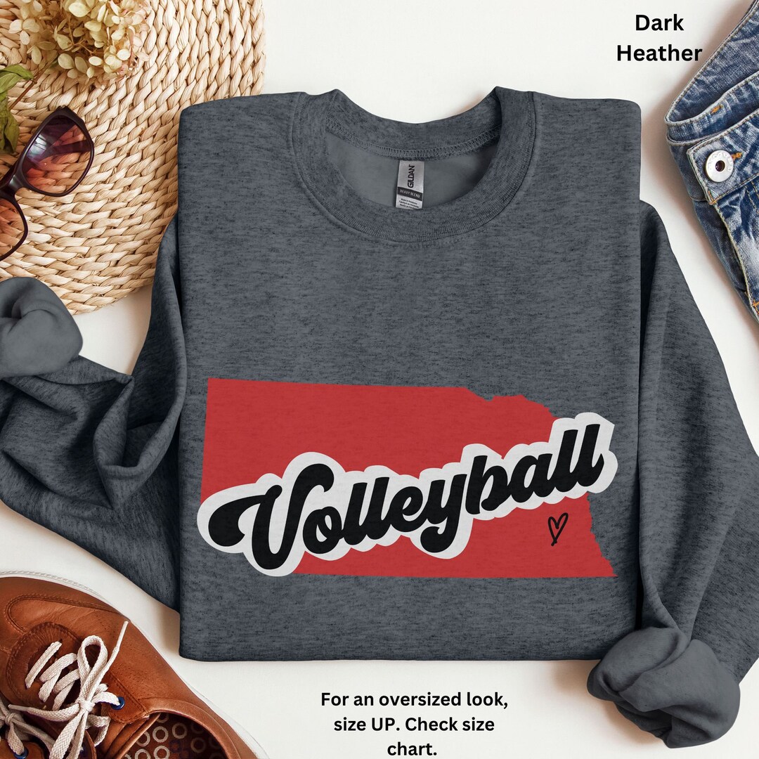 Nebraska Volleyball Sweatshirt, NE Volleyball Sweater for Volleyball