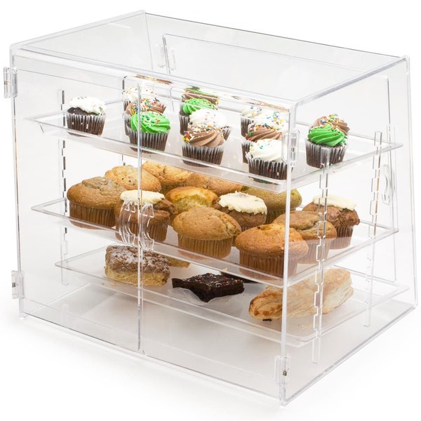 Commercial Acrylic bakery/pastry display for countertop (Acrylic Case w/3 trays Pastry Bakery)