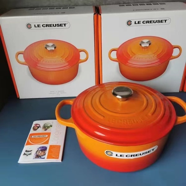 Le Creuset France 24 cm Enameled Cast Iron Dutch Oven With Lid at discount price.