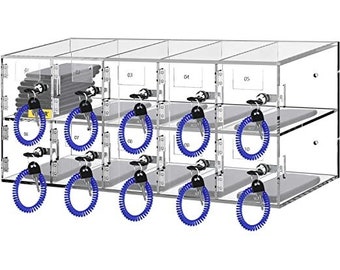 Armadietto per cellulare, materiale acrilico a 10 slot con serrature e chiavi, armadietto a parete tascabile per ufficio, aula, palestra, trasparente