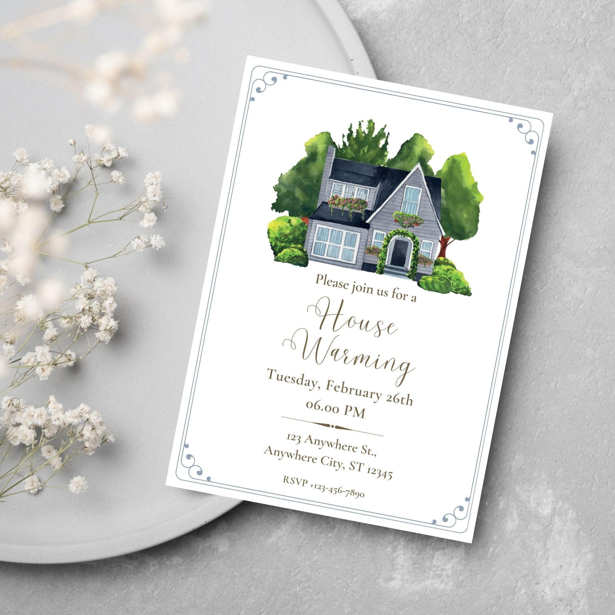 Editable Housewarming Party Invitation, Digital House Warming Evite ...