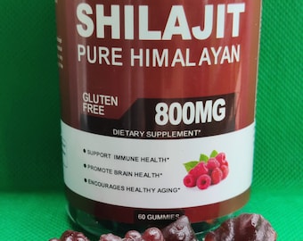 SHILAJIT Gummies 800mg Pure Himalayan, Enhanced Ashwagandha, 100% Natural 85+ Trace Minerals & Fulvic Acid