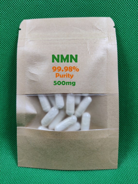 NMN 60pc Purity 99.98% (Nicotinamide Mononucleotide) Vegan/Vegetarian capsules 500mg