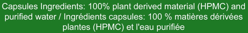 K&ouml;nnte beinhalten: Kapsel-Zutaten: 100 % pflanzliches Material (HPMC) und gereinigtes Wasser.  Ingr&eacute;dients capsules: 100% mati&egrave;res d&eacute;riv&eacute;es plantes (HPMC) et l'eau purifi&eacute;e.