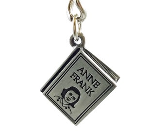 Anne Frank Quote Novelty Book Keychain, Anne Frank Diary, Author Gifts, Teacher Keychain, Teachers Gifts, Diary of Anne Frank