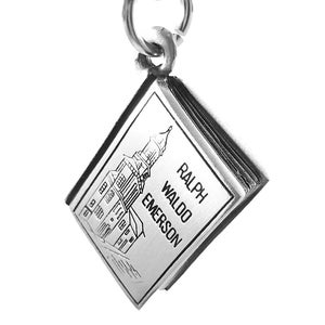 Ralph Waldo Emerson Quote Book Keychain, Novelty Keychain, Robert Frost Quote, Poet Gifts, Teacher Keychain, Teachers Gifts, Gifts for Poets