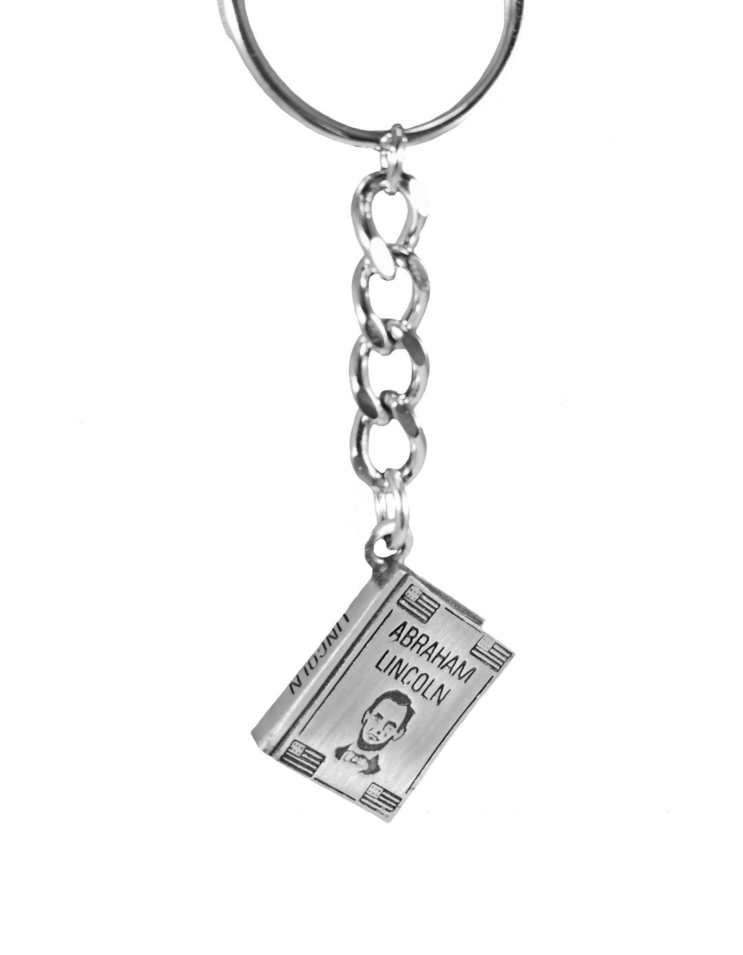 Abraham Lincoln Quote Book Keychain, Novelty Keychain, Abe Lincoln Art