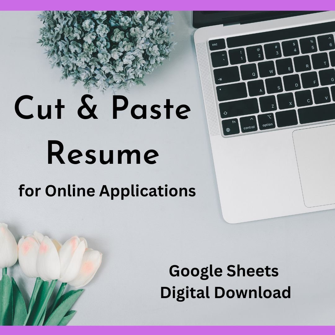 Cut Paste Resume for Online Applications Etsy