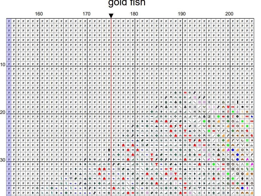 Graphing Color Goldfish Chart.pdf Goldfish, Large Counter Cross Stitch. PDF Download Pattern/charts. DMC ...
