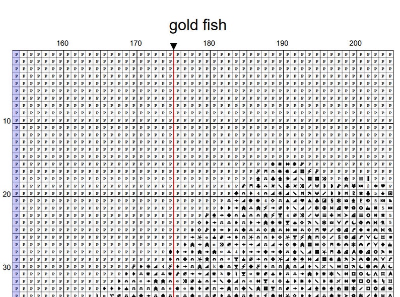 Graphing Color Goldfish Chart.pdf Goldfish, Large Counter Cross Stitch. PDF Download Pattern/charts. DMC ...