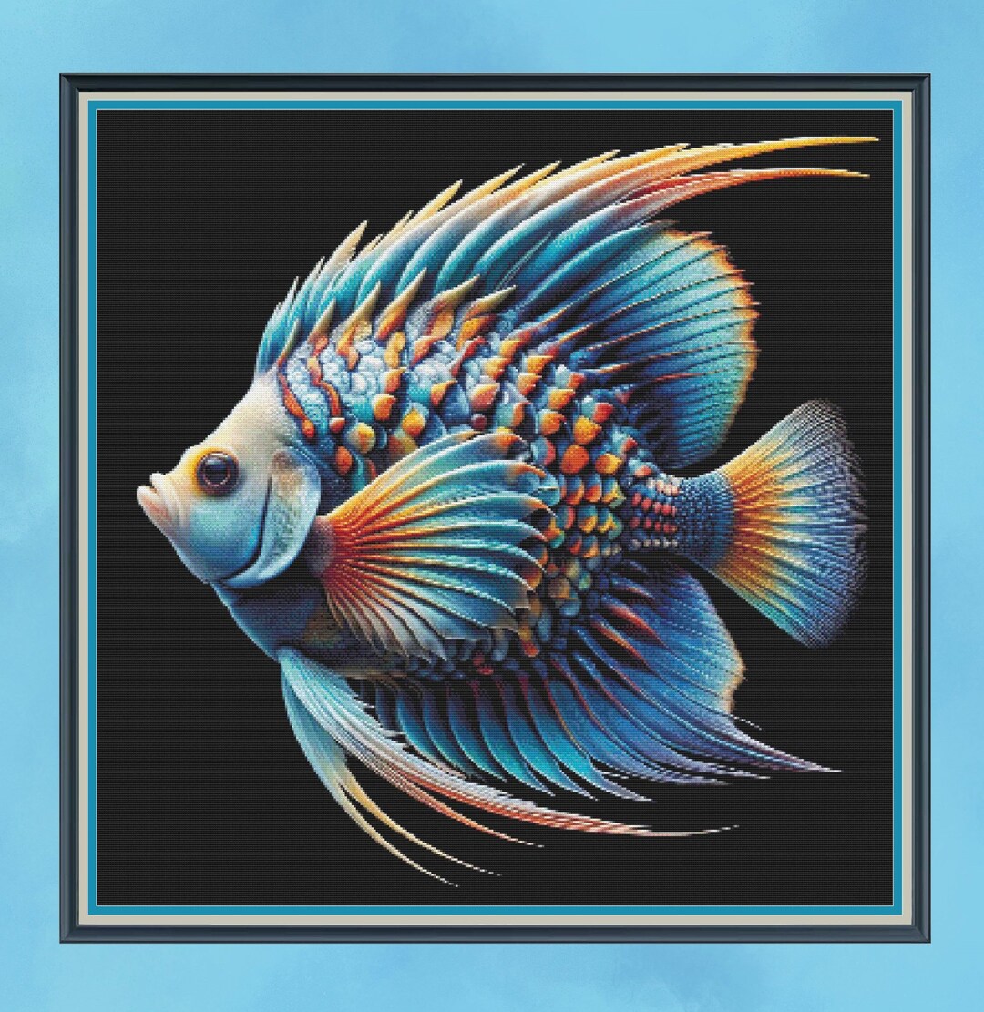Angelfish, Large Counter Cross Stitch. Large Cross Stitch. Pattern ...