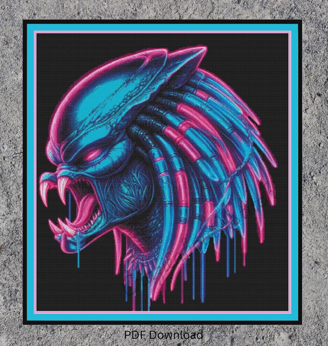 Neon Predator. Large Cross Stitch. Pattern Keeper/markup Compatible ...
