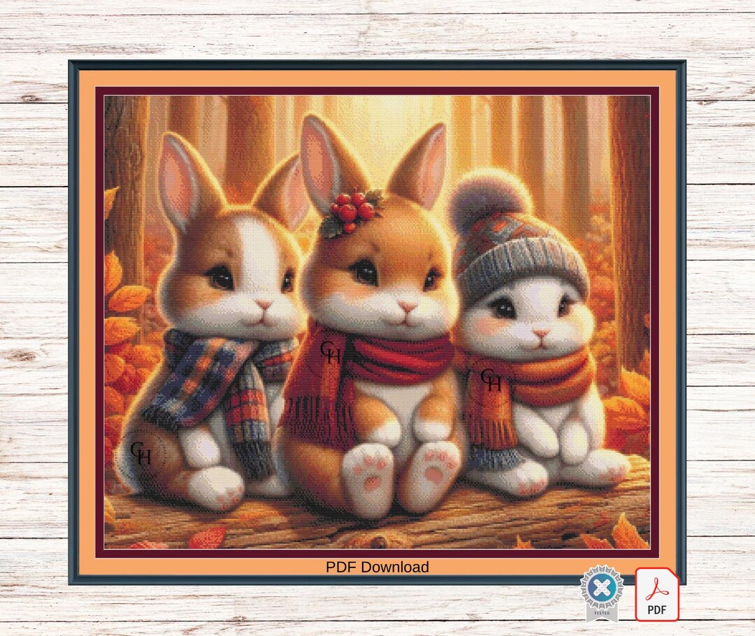 3 Rabbits. Large Cross Stitch. Pattern Keeper/markup Compatible. DMC ...