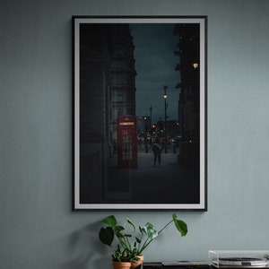 London City Photography print, Modern City Art Print, London Phone Booth, Wall Art, Street photography
