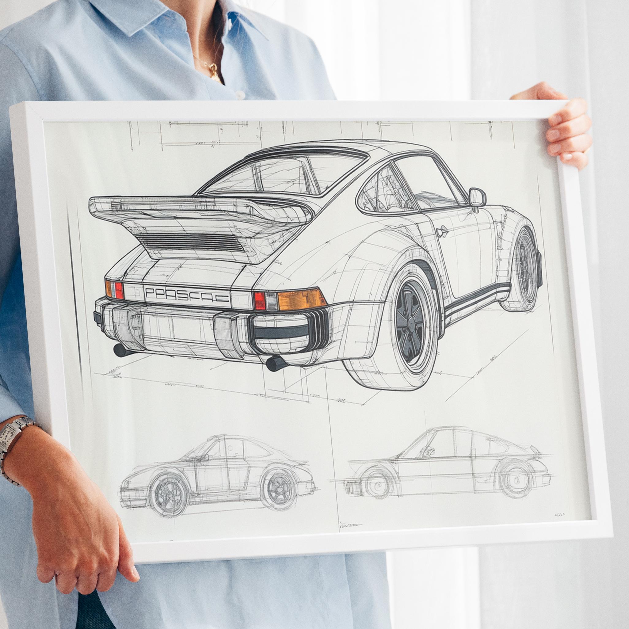 Affiche encadrée vintage Ferrari F40 par Simply Framed