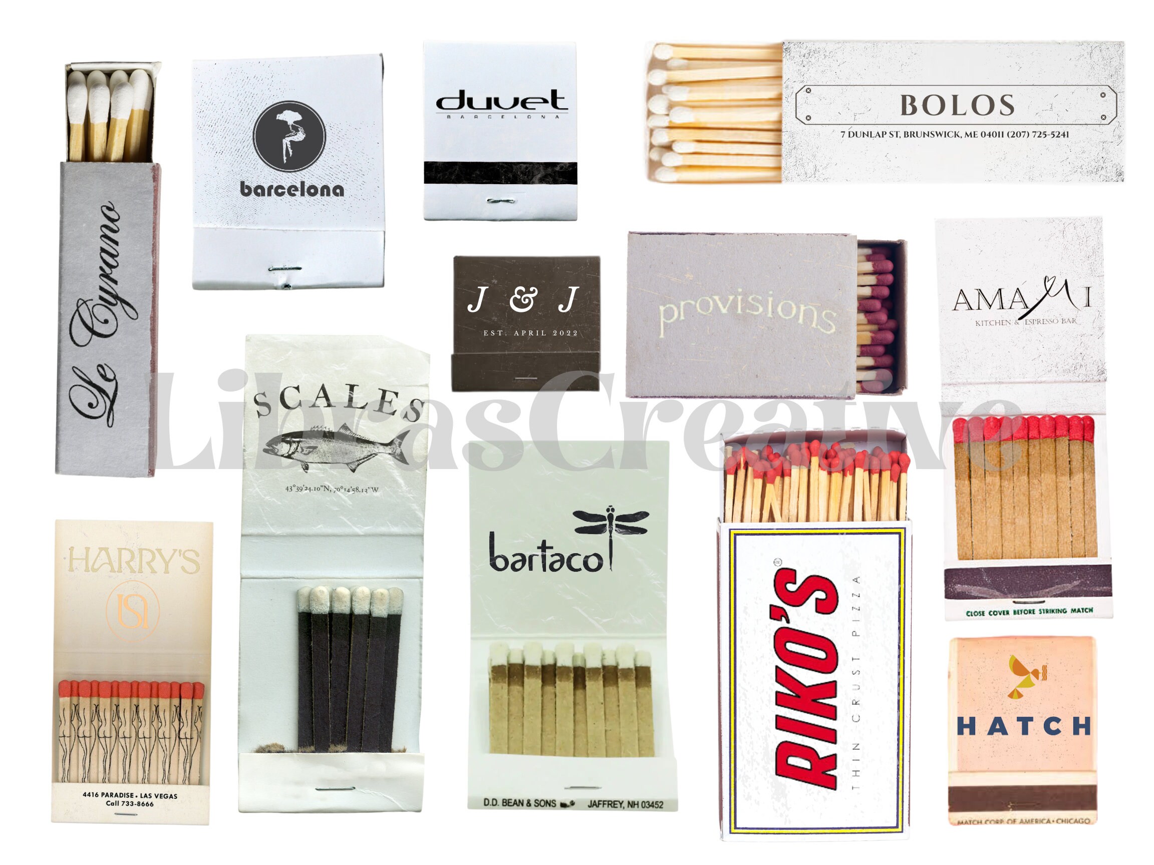 Custom Matchbook Poster Digital Download horizontal Etsy