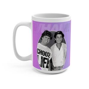 Colorful WHAM George Michael Retro Style Mug, Pop Culture Fan Merchandise, Ideal for Any Celebration