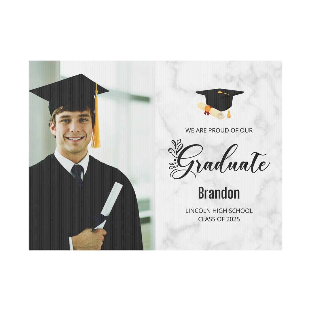 Gradurate Sign Personalized 18X24 Graduation Yard Sign, Proud Graduate Sign, High ...