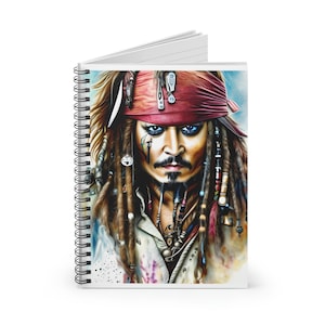NUEVO Cuaderno de espiral de Johnny Depp de Piratas del Caribe - Línea rayada