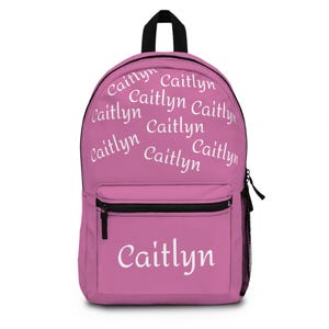 Sac à dos rose personnalisé, sac à dos avec nom personnalisé, joli cartable, sac de voyage élégant, cadeau pour elle, sac à dos pour enfant