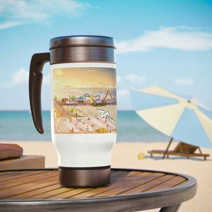 NEW Wildwood NJ seashore Stainless Steel Travel Mug with Handle, 14oz image 7