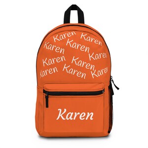 Sac à dos orange personnalisé, Sac prénom personnalisé, Cadeau unique pour étudiants, Rentrée scolaire, Cadeau d'anniversaire, Usage quotidien
