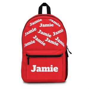 Sac à dos rouge personnalisé pour enfants et adolescents, sac prénom personnalisé, fournitures scolaires, cadeau d'anniversaire, rentrée des classes