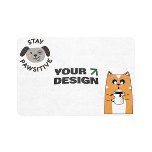 Design Your Own Pet Food Mat, Personalized Cute Dog or Cat Feeding Mat, Customized Pet Accessory, Non-Slip Pet Food Mat, Dog Lover Gift