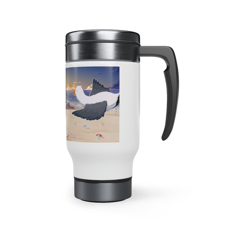 NEW Wildwood NJ seashore Stainless Steel Travel Mug with Handle, 14oz image 5