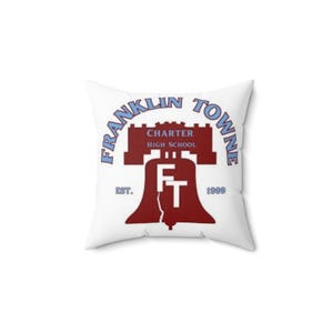 Franklin Towne Charta High School Kissen, Schulgeist Dekor, individuelles Dekor für Studenten, bestanden, Geschenk für Alumni, Familienzimmer Akzent