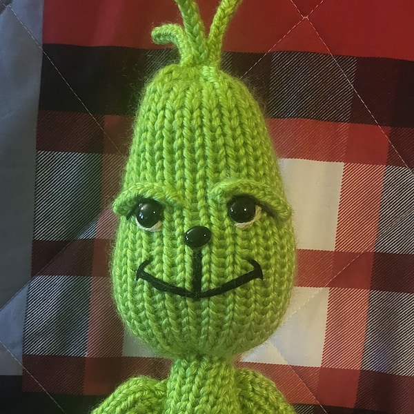 Modèle de tricot sur métier à tisser Grinch