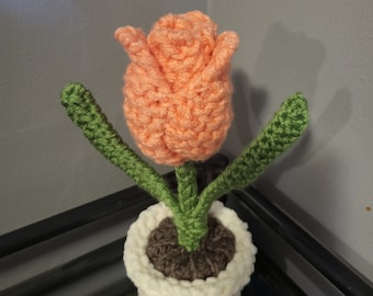 Loom knit potted Tulip Pattern