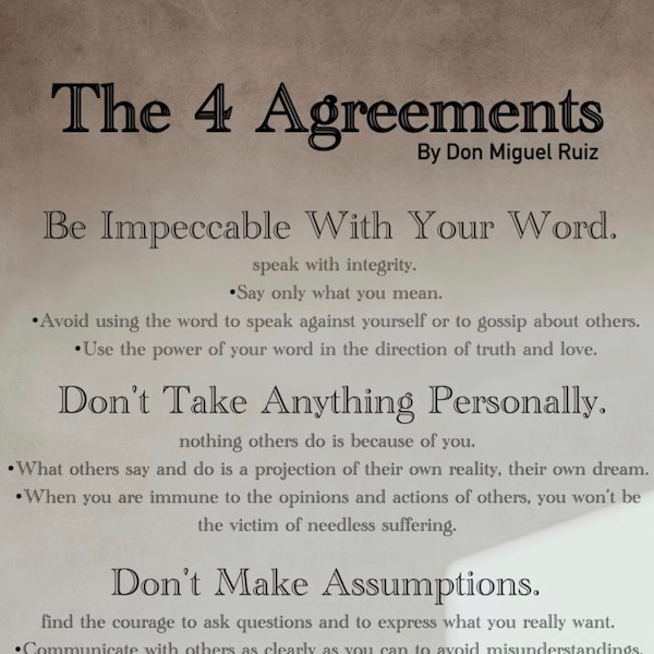 The Four Agreements Etsy