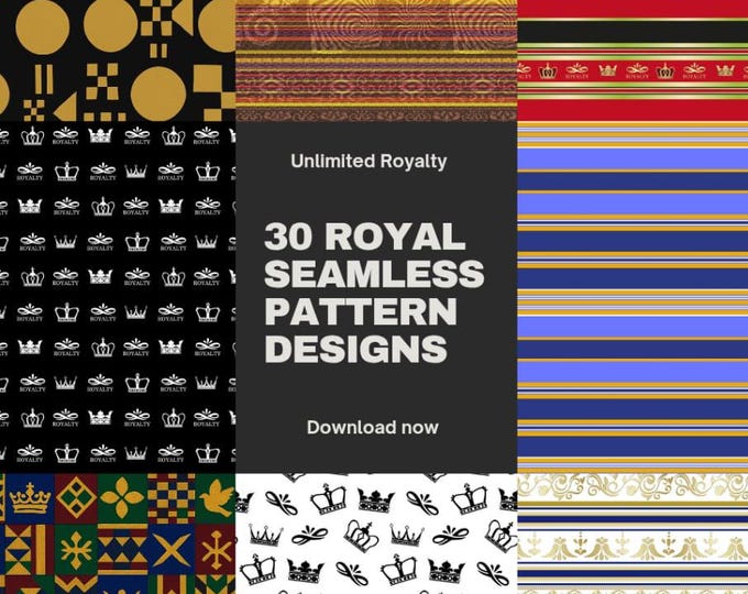 Featured listing image: African Fashion Pattern Bundle: Royal Stripe Textile Designs (Digital Download, 30 PNG Papers)