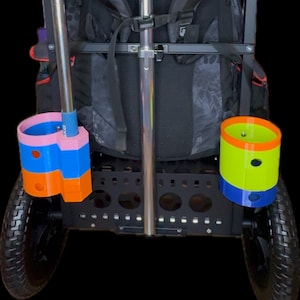 Zuca Disc Golf Cart 32oz Combo Pair Cup holders W/ retriever mount.