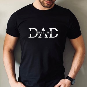 Custom Dad Shirt with Kid Names, Father&#39;s Day Gift, New Dad Tshirt, Personalized Dad T-Shirt, Custom Kids Names Shirt, Fathers Day Shirt