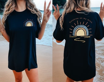 Retro Summer Shirt, Sun Shine On My Mind Shirt. Summer Shirt, Sunrise Vacation Shirt, Beach Shirt Summer Vacation Shirt Boho Shirt, Sunshine