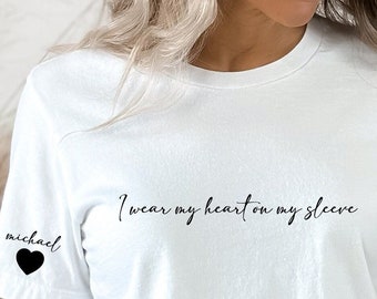 I Wear My Heart on My Sleeve T-shirt Custom Mama Shirt With - Etsy