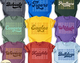 Custom School Mascot Shirt: School Spirit Wear Tshirt, Game Day Tee, Personalized Mascot Team Shirt, Football Season Shirt Baseball Mom Tee