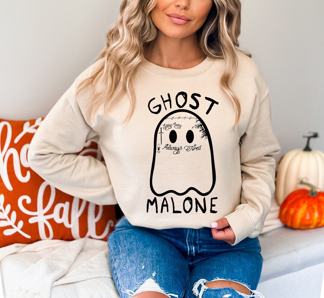 Ghost Malone Sweatshirt Ghost Sweatshirt Funny Halloween Etsy