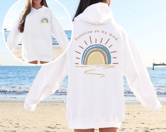 Sun Shine On My Mind Hoodie, Retro Sunset Sweatshirt, Summer Hoodie, Vacation Hoodie, Beach Sweatshirt, Sun Shine Hoodie, Beach Sunset Shirt