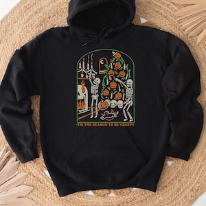 Tis the Season to be Creepy Sweatshirt, Dead Inside Hoodie, Skeleton Sweatshirt, Funny Spooky Sweater, Halloween Gift image 6
