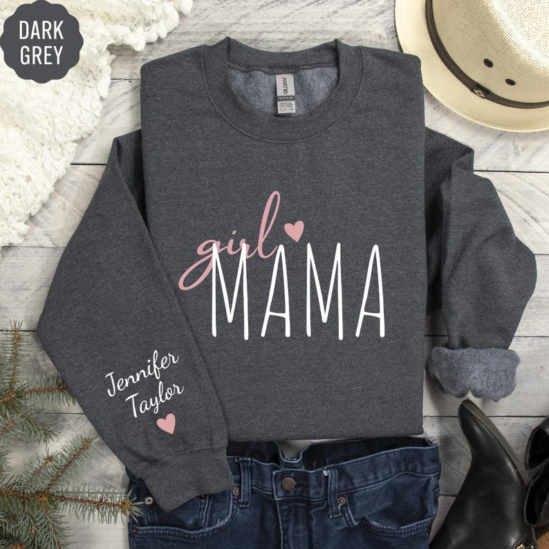 a shirt that says girl mama with hearts on it