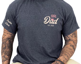Chemise personnalisée papa et fille pour homme, cadeaux de fête des pères pour papa de sa fille, premier cadeau d'anniversaire pour un nouveau papa, chemise papa personnalisée