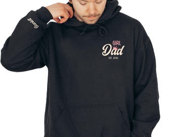 Sudadera con capucha personalizada para niña y papá para hombre, sudadera para papá, regalos del Día del Padre para papá de parte de su hija, regalos para papá primerizo, cumpleaños, sudadera con capucha