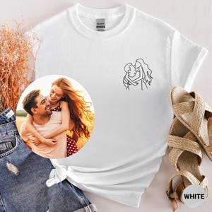 Custom Portrait From Photo Shirt, Couple Portrait Tshirt, Outline